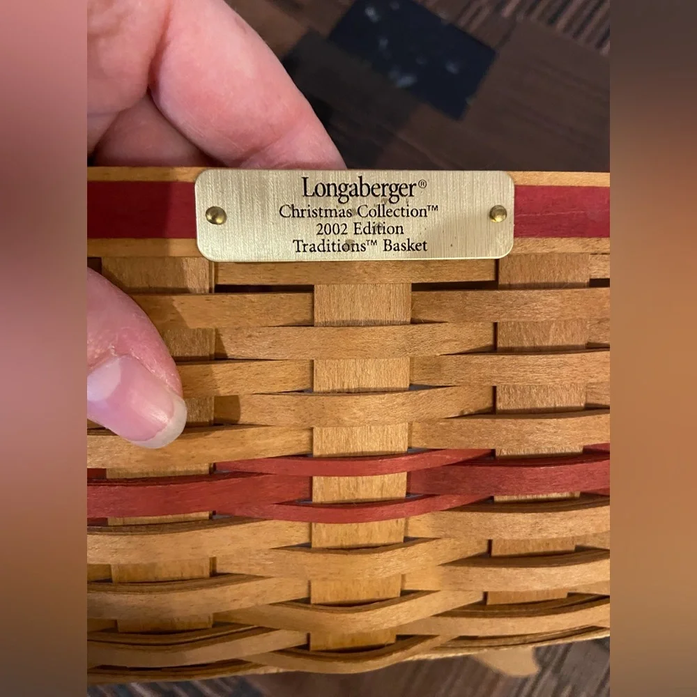 Vintage Longaberger baskets, lot of 5, Christmas collection, reds, 1992-2002